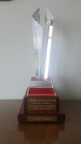 Appreciation Award from the Anglican Church of SA Diocese of Zululand